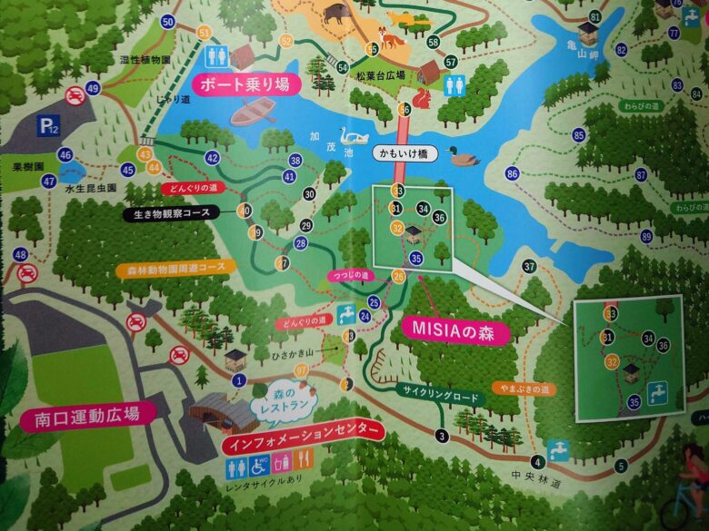 石川県森林公園 南口運動広場の地図