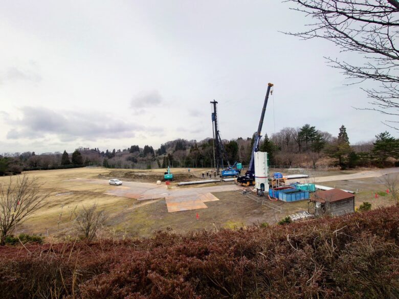 石川県森林公園 南口運動広場の付近の工事現場