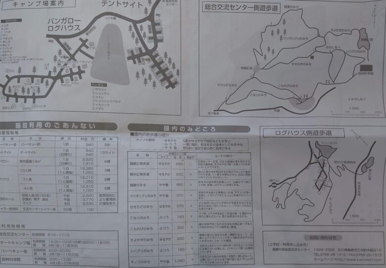 石川県健康の森の地図