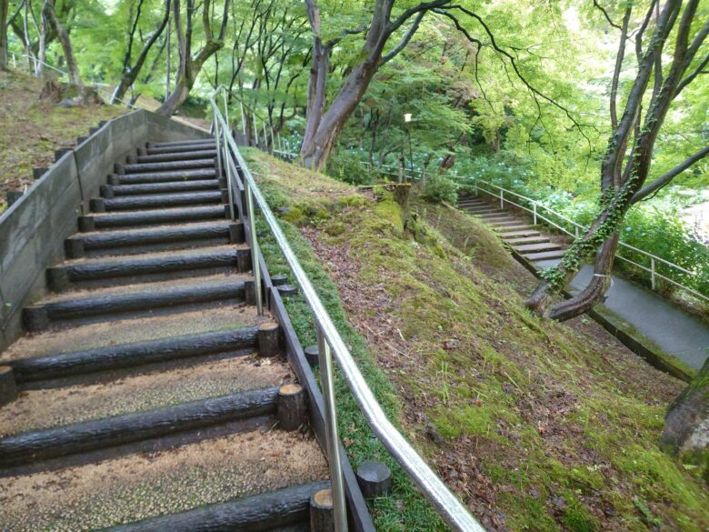卯辰山花菖蒲園の階段