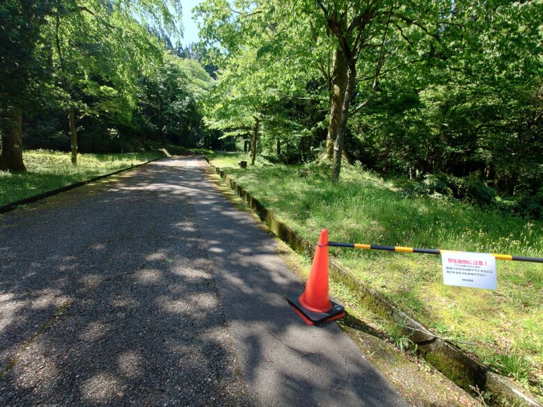 林業試験場樹木公園（創造の森）の野生動物の注意の案内