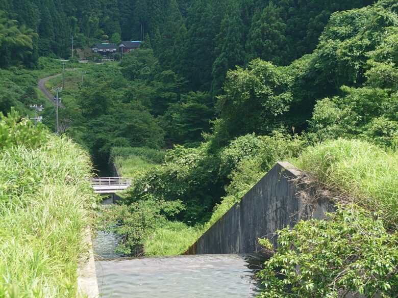 寺田川ダムの下流