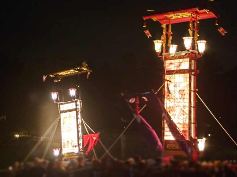 能登復興祈願キリコ大祭の輪島キリコの志賀キリコ