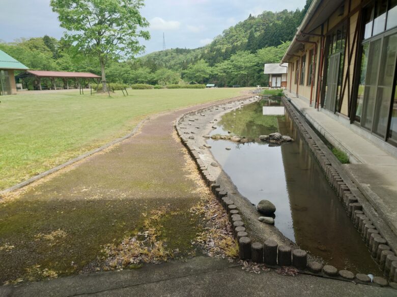 せせらぎ温泉 瀬領の広場の鯉のいるところ