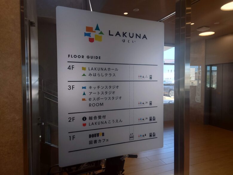 LAKUNA(ラクナ) はくいの館内案内板