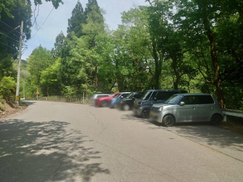 我谷吊橋の駐車スペース
