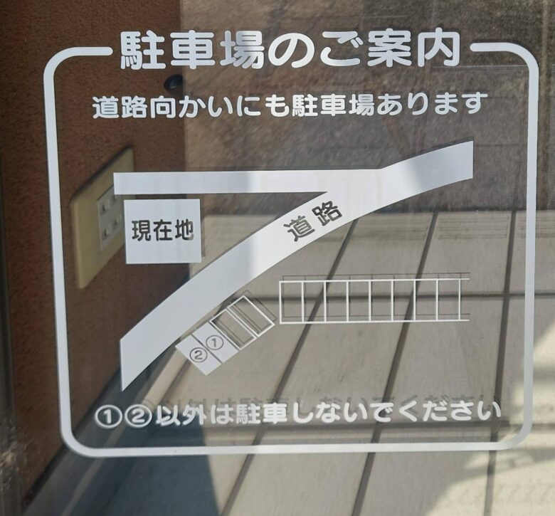 うなぎ ふじ栄の駐車場の案内