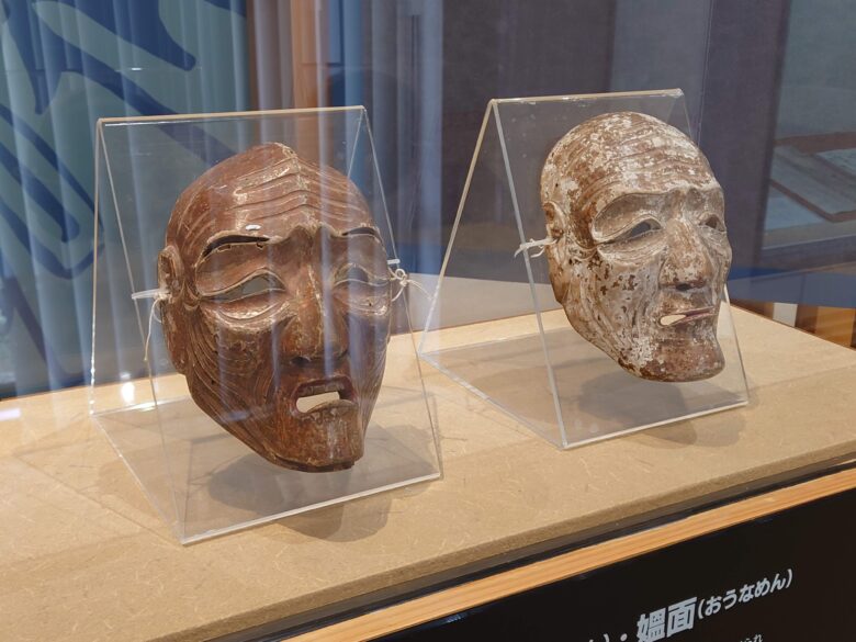 中島お祭り資料館・伝承館のお面の展示と説明