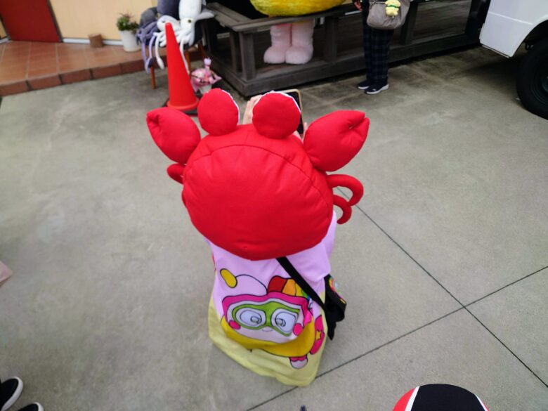 プク丸とファンを撮影するかにこ隊長