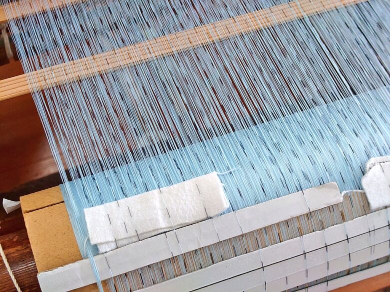 能登上布会館の機織機にセットされていた能登上布