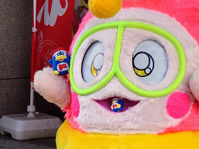 プク丸ちゃんの口にどんぺんが格納された様子