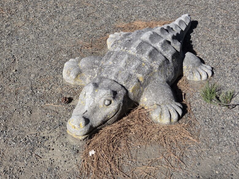 二見浦公園に配置されているワニとか