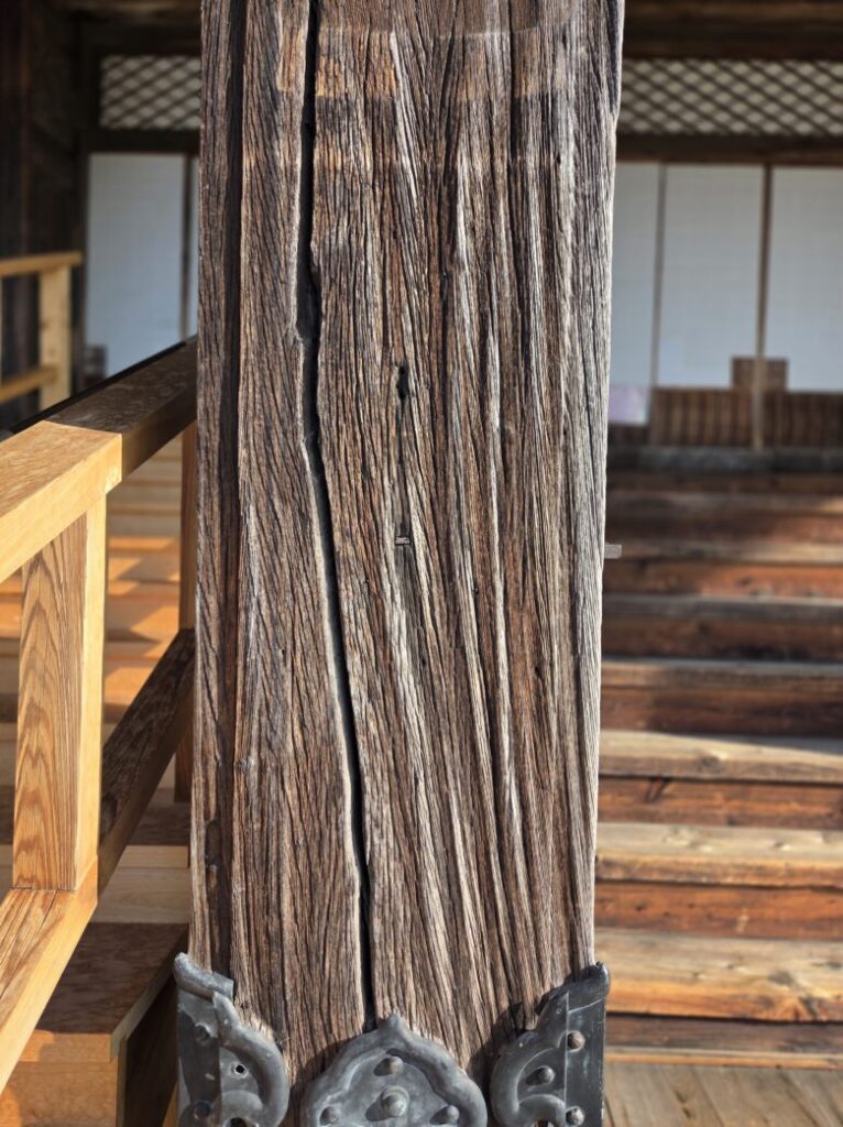 専修寺の如来堂と御影堂の年季のある柱